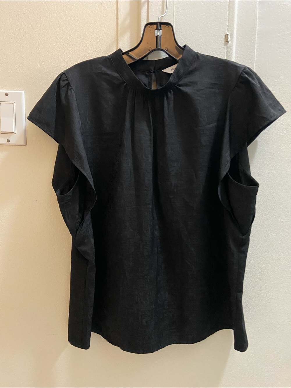 Nine West Black Flutter Sleeve Blouse